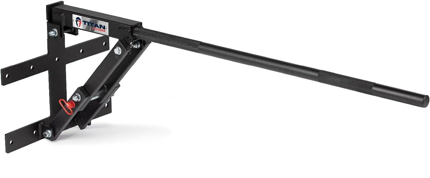 Titan Fitness Pop-Out Pull-Up Bar, Rated 250 LB, Space-Savings Wall-Mount Foldable 33mm Kipping Bar