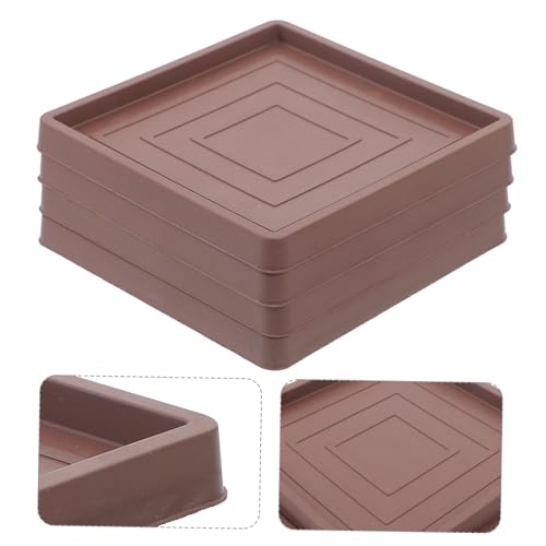 Veemoon 8 Pcs Furniture Mat Household Furniture Leg Pads Square Furniture Leg Pads Non-Slip Furniture Coasters Anti-Skid Chair Wheel Stopper Multi-Function Chair Wheel Stopper Bed Supplies