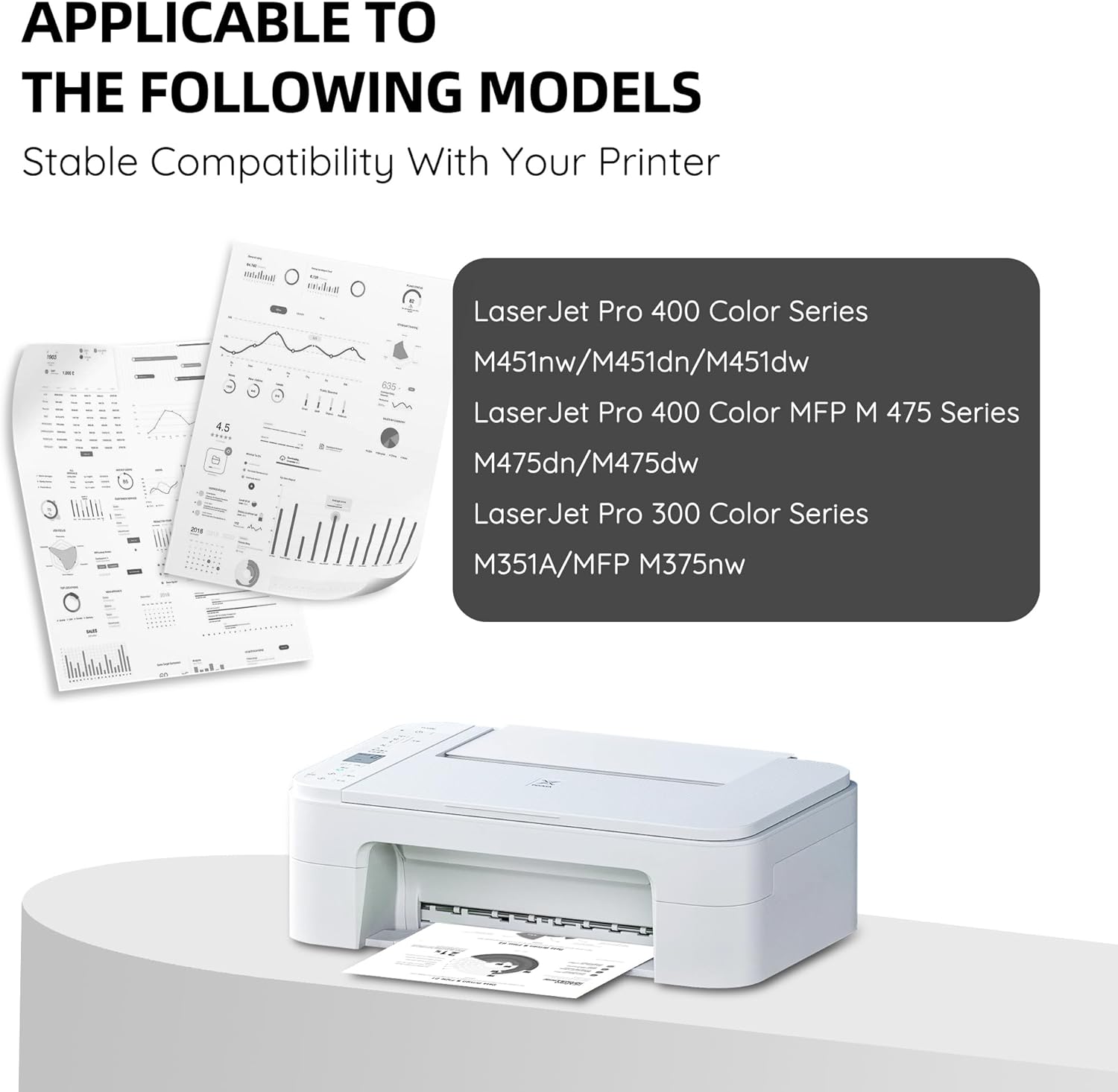 305A Black Toner Cartridge Replacement for HP 305A 305X CE410A CE410X for Pro 400 Color MFP M451nw M475dn M451dn M351 M375 M451 M475 Printer Ink, 2-Pack