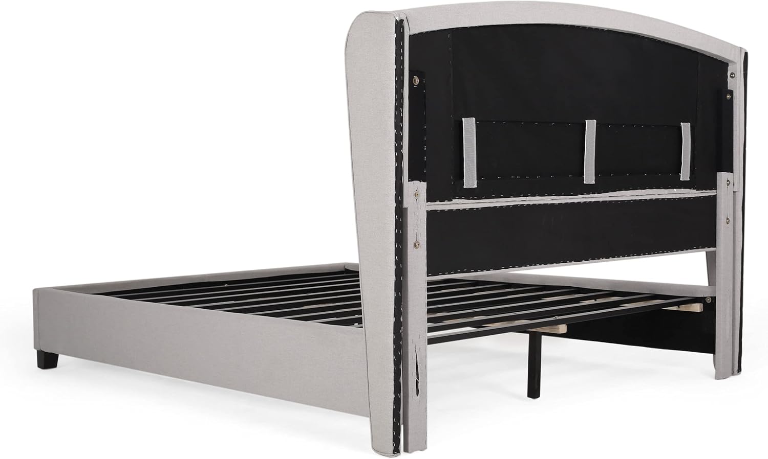 Christopher Knight Home Costello Fully Upholstered Fabric Bed Set, Queen, Light Grey