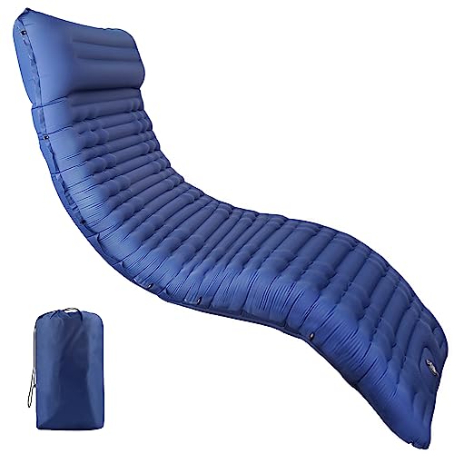 Sleeping Pad for Camping, Extra-Thick 4.2'' Inflating Camping Mat with Built-in Foot Pump，Ultralight and Compact Sleeping Pad for Camping, Backpacking, Hiking,Tent