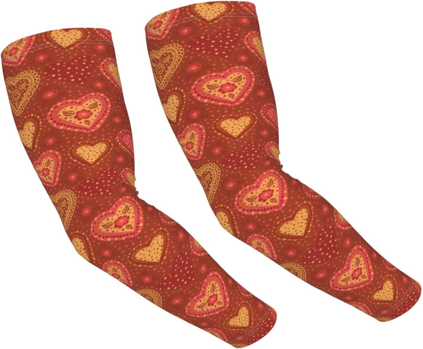 Cooling Arm Sleeves for Men Women Uv Protection - Flower Hearts Tattoo Sleeves to Cover Arms for Women Men, Farmers Defense Gardening Sleeves, Compression Sleeves for Women