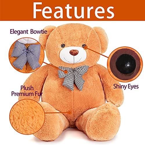 IKASA Giant Teddy Bear Plush Toy Stuffed Animals (Brown, 47 inches)
