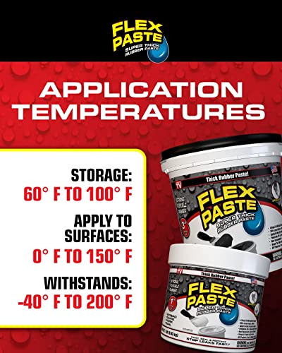 Flex Paste MAX, 12 lb Can, Black, Waterproof Paintable Putty, Spackle Sealant, Fill Gaps Cracks Holes - Block Out Water and Air - UV Resistant - Walls, Drywall, EPDM, Concrete, Roof, RV Repairs