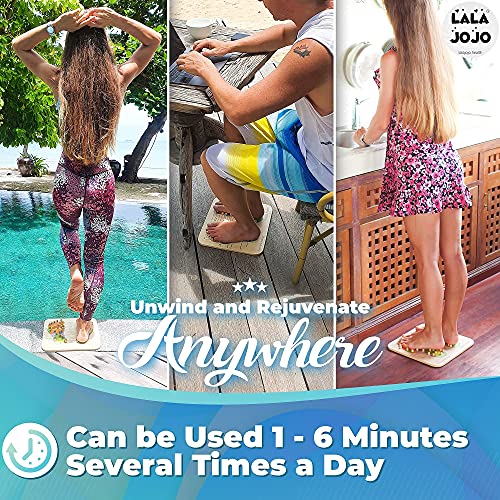 Foot Roller Massager & Reflexology Board with Pressure Point Chart - Acupressure Massage Mat & Wooden Roller Tool Set for Heel & Plantar Fasciitis Relief, Stimulate Blood Circulation & Relieve Stress