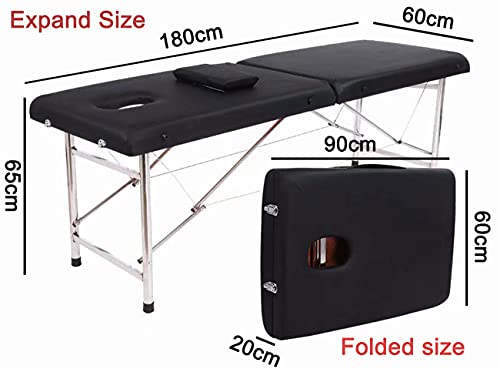 Massage Table Bed,Commercial Folding Massage Bed Couch Beauty Tattoo Spa Bed,Aluminum Feet Facial Tattoo Folding Salon Table,w/Carrying Bag (Pink)