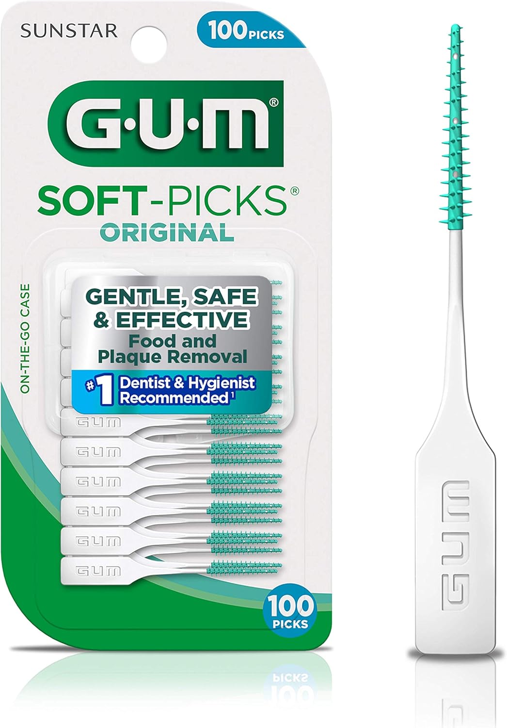 GUM Soft-Picks Original, Easy to Use Dental Picks for Teeth Cleaning and Gum Health, 100 Count (Pack of 1)