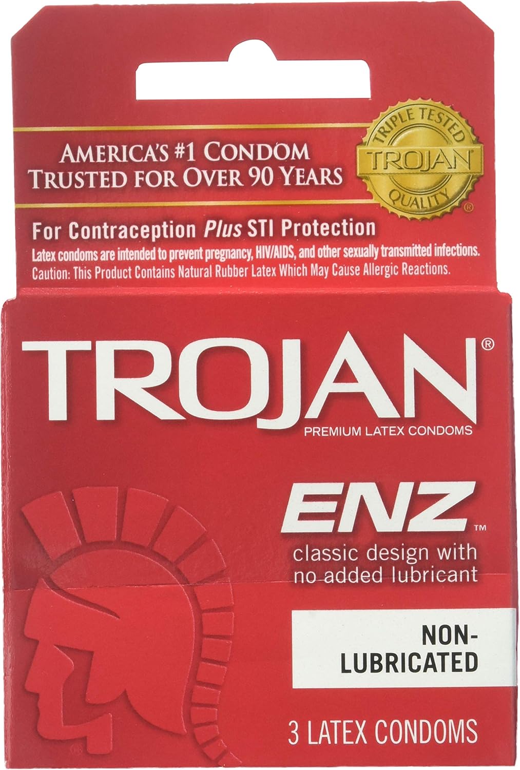Trojan Condoms Non-Lubricated Latex - 3 ct, Pack of 5