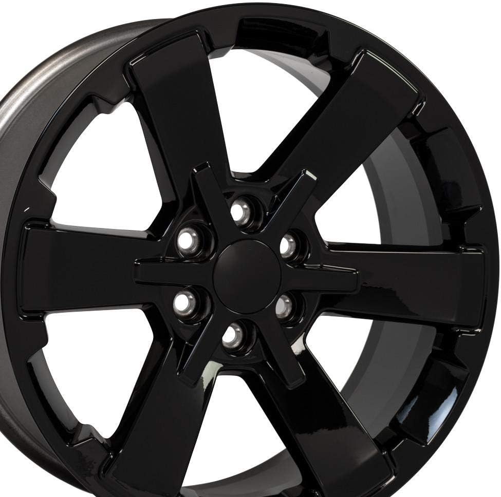 OE Wheels LLC 22 inch Rim Fits 6x139.7 Silverado Suburban Tahoe Sierra Yukon Escalade CV41B 22x9 Black Wheels Hollander: 5662