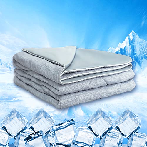 MH MYLUNE HOME Cooling Comforter King Size, Cooling Blanket with Arc-Chill Cooling Fiber, Cold Summer Blanket for Hot Sleepers Night Sweats and hot flashes,Lightweight Summer Comforter, Blue
