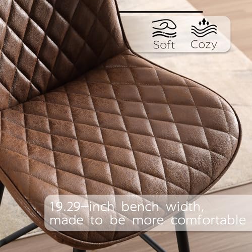 26 inch Bar Stool Set of 2, 360° Swivel Counter Barstool with Backrest, Counter Height Bar Stools, Modern Bar Chair with Footrest Black