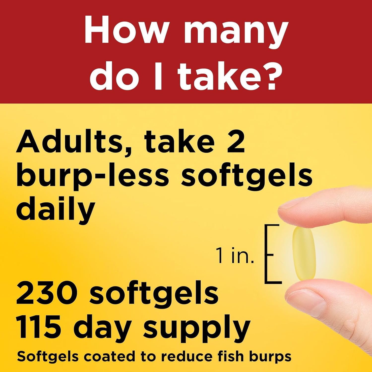 Nature Made Burp Less Fish Oil 2000 mg Per Serving Softgels, Omega 3 Fish Oil Supplements, 230 Count,includes Weekly Pill Organizer (1)