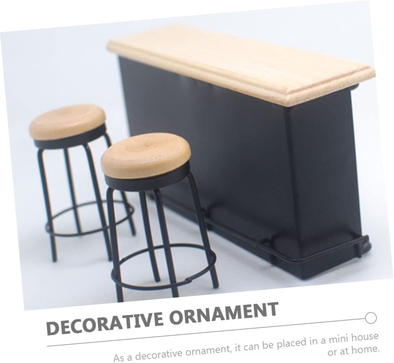1 Set Dollhouse Bar Mini House Supplies Miniature Bar Counter Chair Model Mini Cup Holder Mini Food Play Model Mini House Ornament Mini House Adornment Mini House Accessory