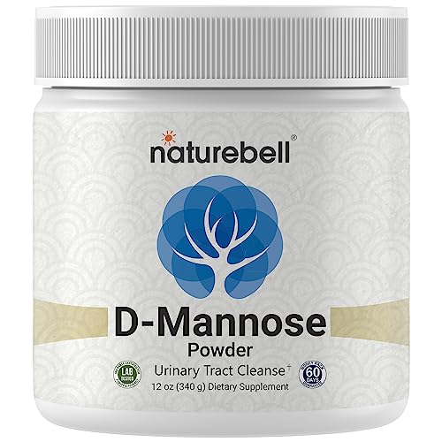 NatureBell D-Mannose 500mg Capsules (2000mg Per Serving) | 240 Veggie Capsules + Cranberry Extract 400mg, Fast Acting Urinary Tract Health Pills, Utra UTI Support for Women & Men