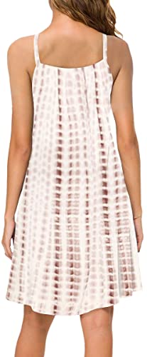 Women's Summer Dresses 2024 Casual Sleeveless V Neck Loose Cover Up Beach Sundresses with Pockets