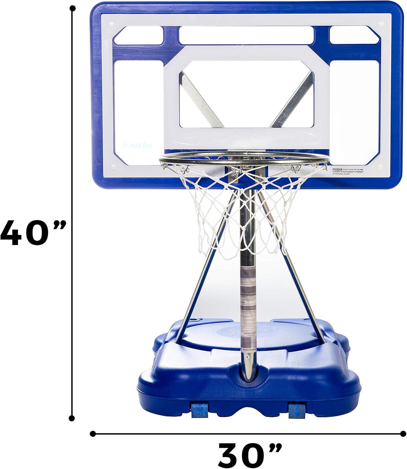 Franklin Sports Pool Basketball Hoop - Waterproof Mini Basketball Hoop for Poolside - Portable 30