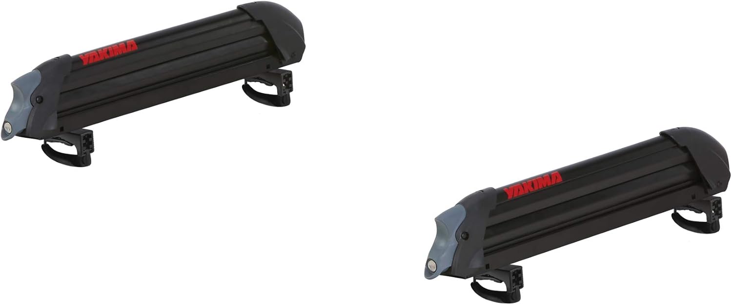 YAKIMA ReelDeal Padded Fishing Pole Rod Roof Rack Mount, 4 Ski and 2 Snowboard Holder with Universal Mounting Hardware and SKS Locks, Black