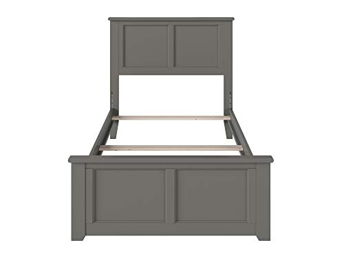 AFI Madison Twin Extra Long Traditional Bed with Matching Footboard and Turbo Charger in White