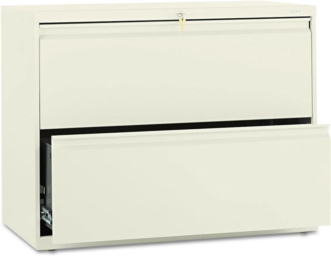HON Brigade 800 Series Two-Drawer Lateral File, 36W X 19.25D X 28.38H Inches - Putty