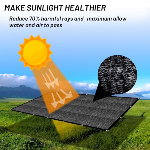 Cool Area 55% Sun Shade Cloth Mesh Tarp with Grommets for Plant Cover 6.5x10ft Patio Canopy Garden Pergola Greenhouse Car Barn Kennel Black