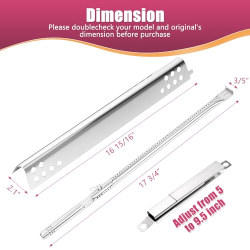 Grill Replacement Parts for Charbroil Performance 5 Burner 463347519 463347518 463347017 463673017 463376018P2, G470-5200-W1, Heat Plates, Grill Burner, Crossover Tube Replacement kit