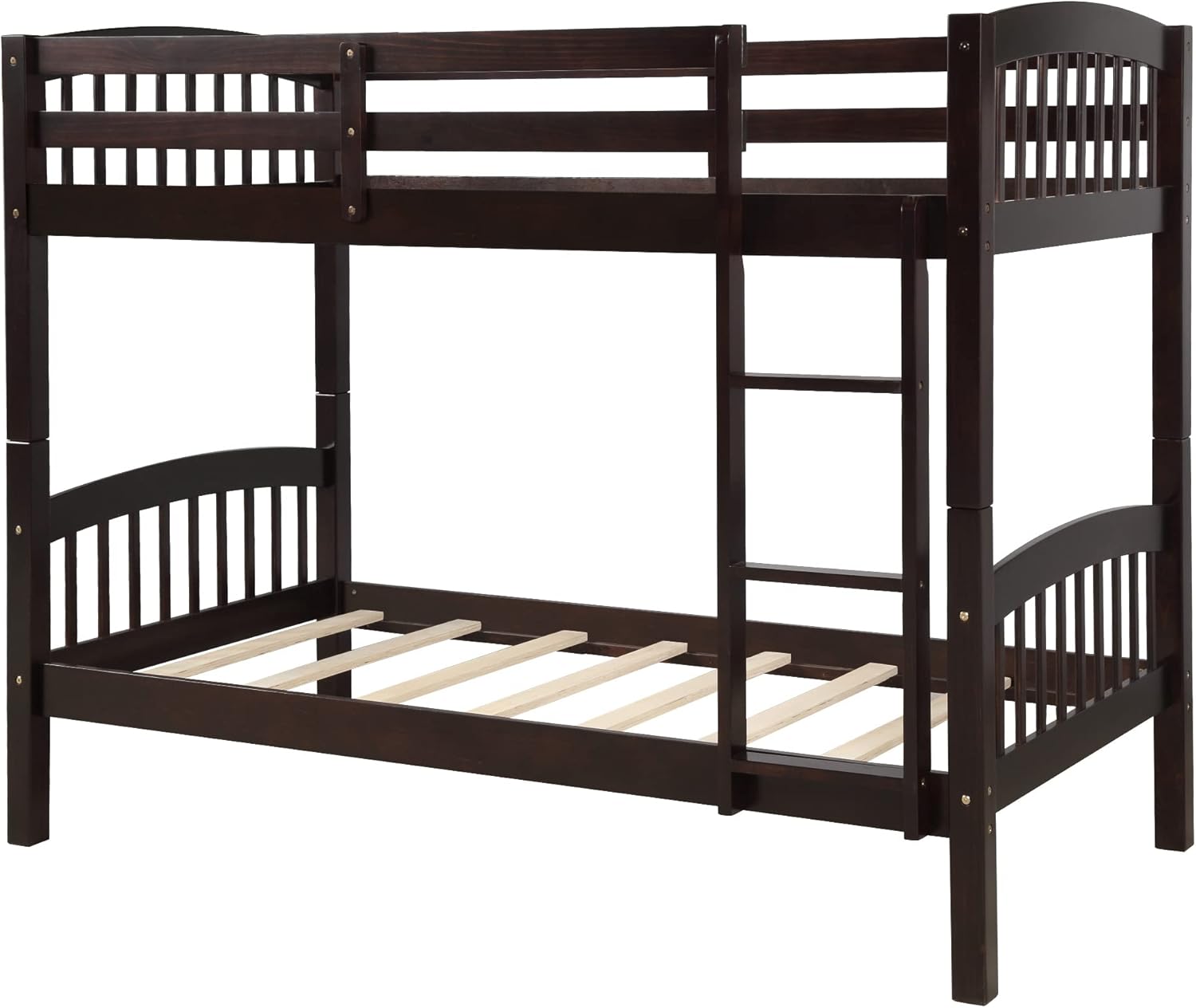 Twin Over Twin Bunk Bed with Ladder,Espresso (OLD SKU: LP000066AAP)