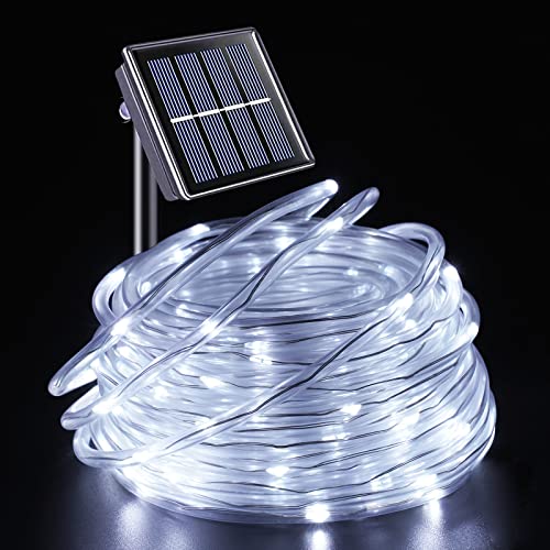 YEGUO Purple Solar Outdoor Lights Outdoor Waterproof LED, 72ft 200 LED Rope Lights Outdoor, PVC Tube Solar String Lights
