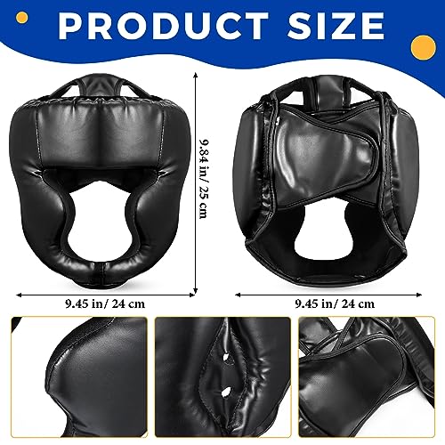 2 Pcs Boxing Headgear MMA Training Sparring Gear Muay Thai Headgear Adjustable Taekwondo Helmet for Kickboxing Sparring Trainees Youth Adult Men