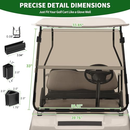 Golf Cart Foldable Windshield 3/16