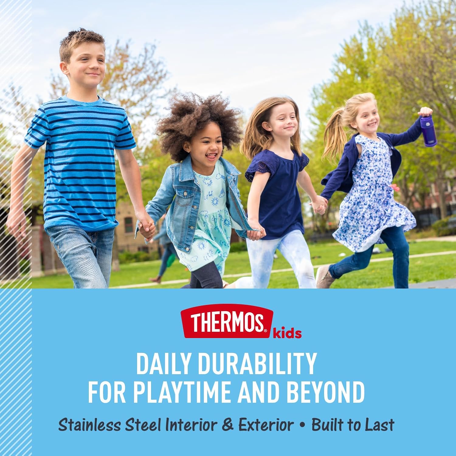 THERMOS FUNTAINER 16 Ounce Stainless Steel Vacuum Insulated Bottle with Wide Spout Lid, Matte Charcoal