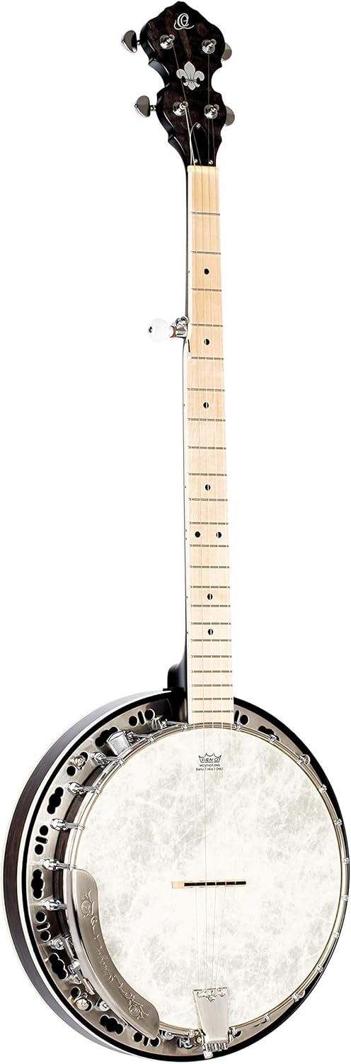 Ortega Guitars Facon Falcon Series 5-String Quilted Maple Resonator Acoustic-Electric Banjo w/Bag, Right (OBJE400TCO)