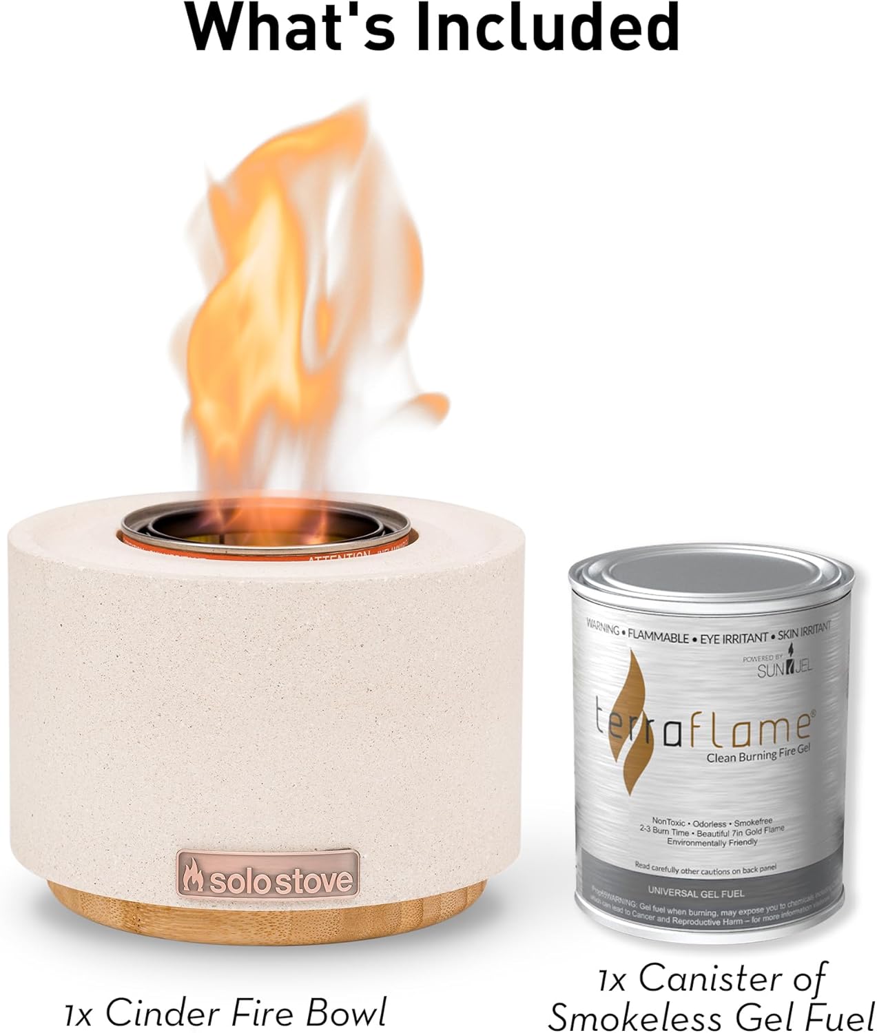 Solo Stove Cinder Tabletop Fire Pit for Indoor or Outdoor Use, Fire Bowl with 1 Gel Fuel Can, Oderless and Smoke-Free Crackling Flame, Dia: 6 in, H: 4.25 in, Weight: 5.62 lbs