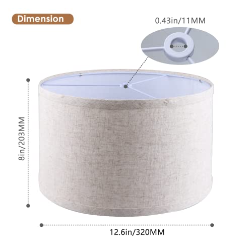 Lamp Shades Set of 2, Drum Lampshades 12.6