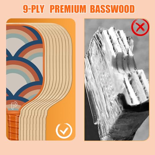 Pickleball Paddles,USAPA Approved Fiberglass Pickle Ball Set of 2/Premium Wood Pickleball Paddle Set of 4,Retro Pickleball Rackets 2 Pack,Graphite & Fiberglass Hybrid Face,Large Sweet Spot