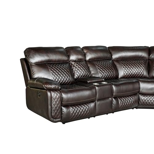 AC Pacific Infinity 3 Piece Transitional Faux Curved Living Room Reclining Sectional, Grey