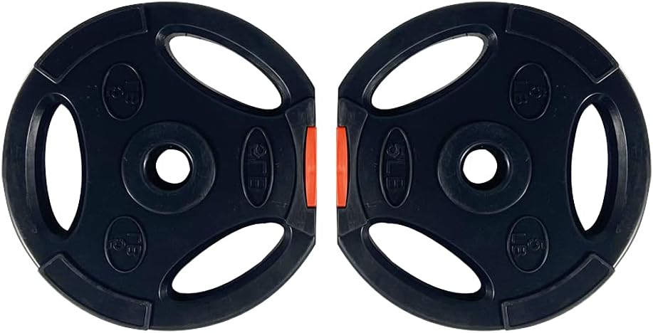 BalanceFrom Vinyl Standard 1-Inch Plate Weight Plate for Strength Training and Weightlifting, Pair VNL-5P