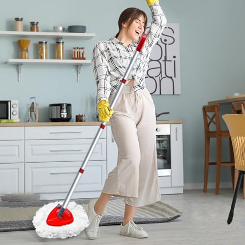 4 Pack Spin Mop Replacement Head Compatible with EasyWring 1 Tank Microfiber, 30-58