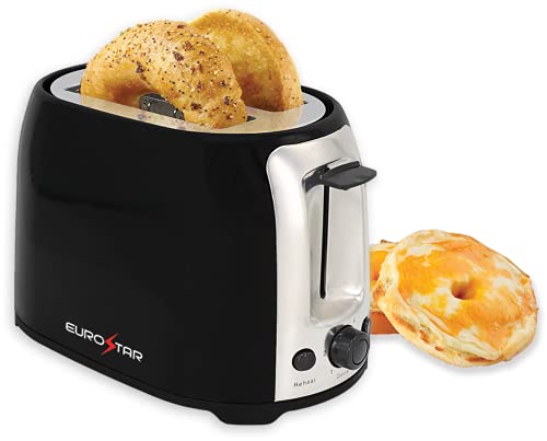 EUROSTAR Cool Touch Wide-Slot 2-Slice Toaster (RED)