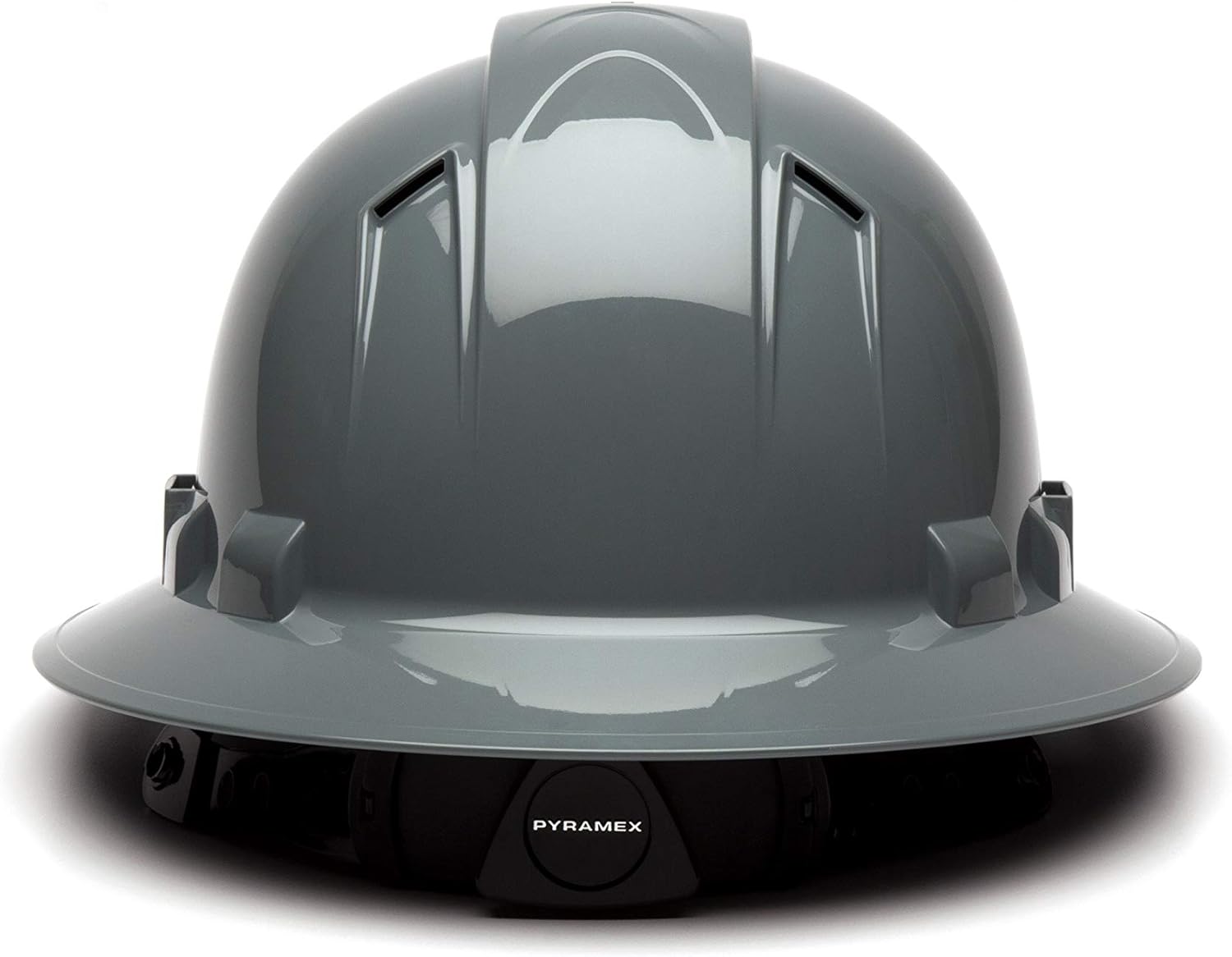 Pyramex Ridgeline Full Brim Hard Hat 4 Point Ratchet Slate Gray Vented
