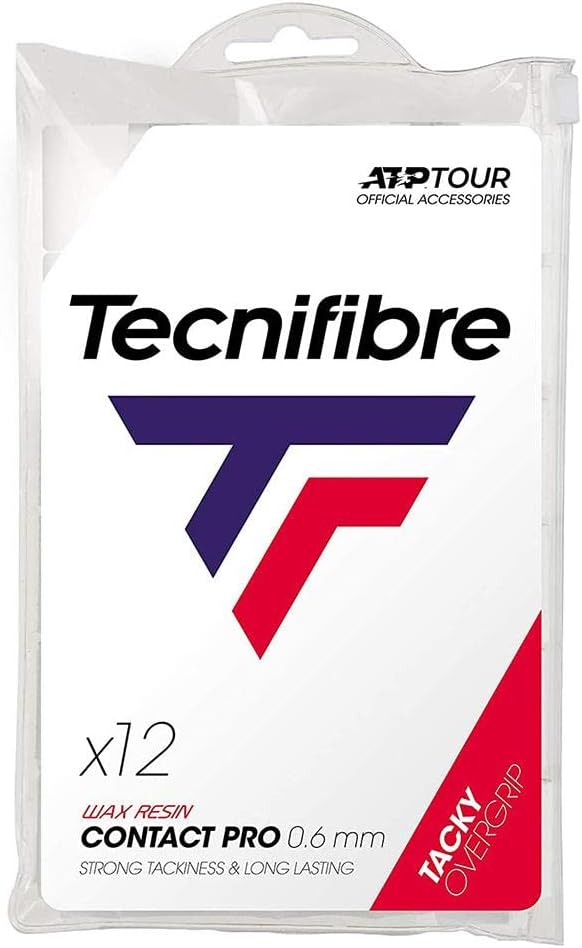Tecnifibre Pro Contact Tennis Overgrip 12 Pack White (White)