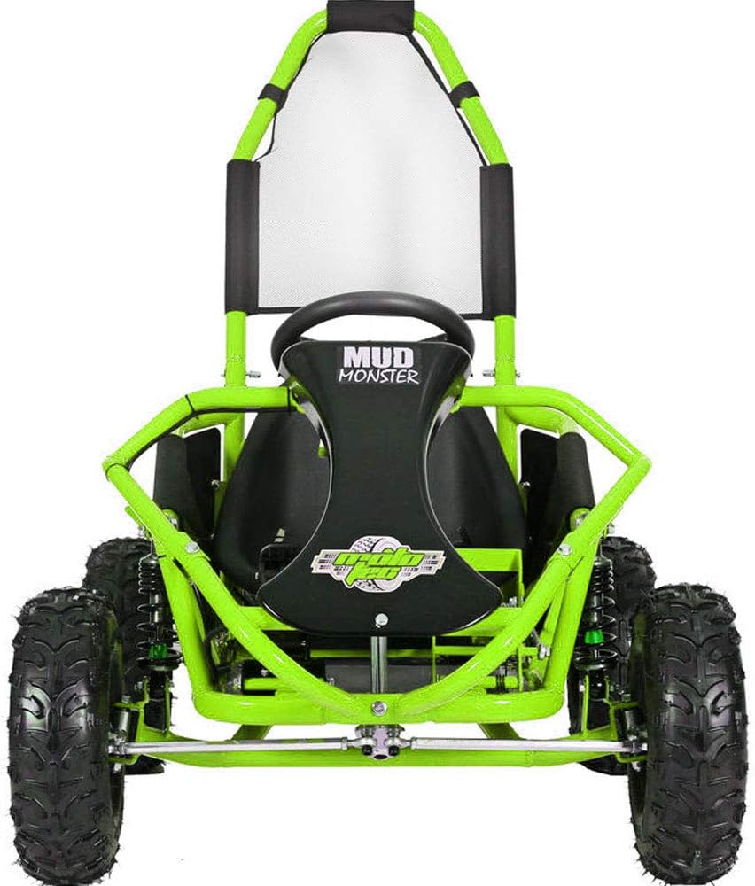 MotoTec Mud Monster Kids Electric 48v 1000w Go Kart Full Suspension Green