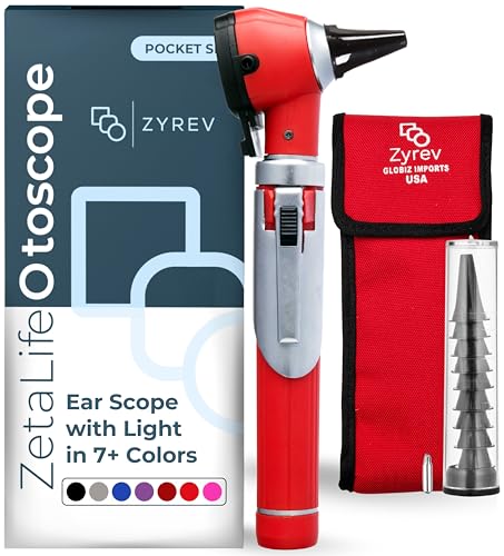 Zyrev ZetaLife Otoscope - Ear Scope with Light, Ear Infection Detector, Pocket Size (Purple Color)