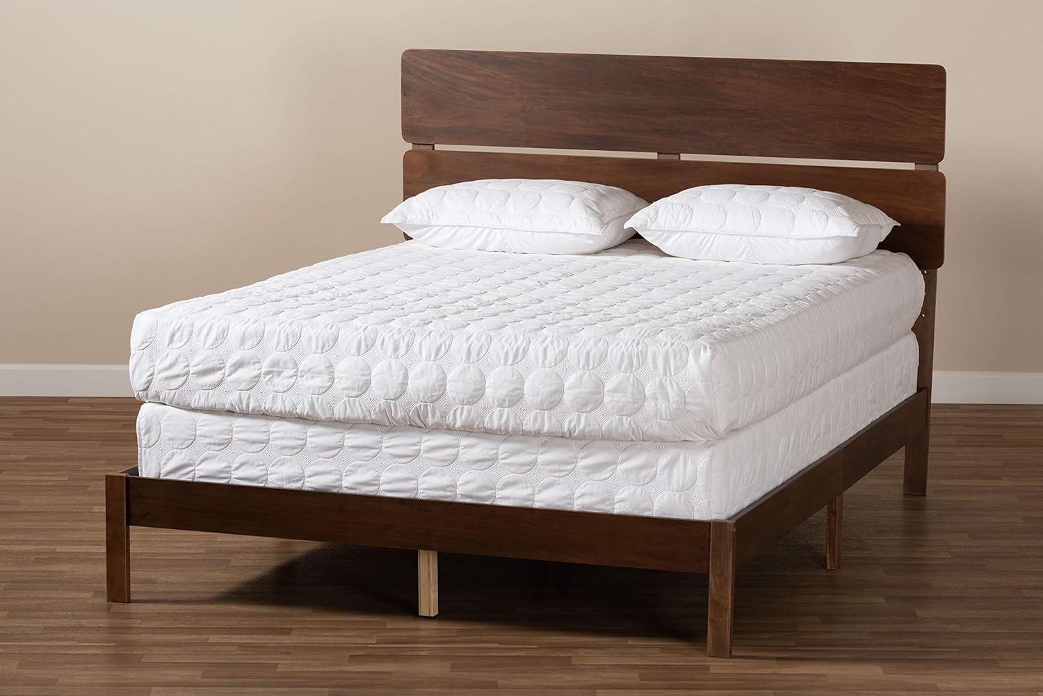 Baxton Studio Beds (Box Spring Required), Queen, Walnut