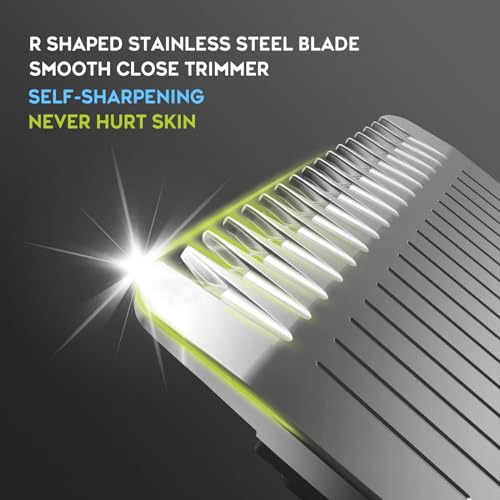 Body Hair Trimmer for Men, Electric Trimmer for Men, Ball Trimmer with 6 in 1 Ceramic Blade, Waterproof & USB Charging, Electric Hair Shaver for Men Pubic/Body/Groin Groomer, LED Light, No Nicks