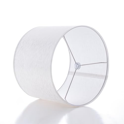 Wellmet Lampshade Assembly for Table Lamp, Bedside Lamp, Floor Lamp, Fabric Drum Lampshade Classic Modern Style, Spider Fitter, White Gold 18