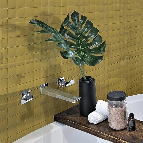 Yipscazo 10 Sheet Peel and Stick Backsplash Mosaic Tiles Stainless Steel Metal Kitchen Backsplash Stick on Tiles for Stove, Bathroom, Laundry in Ecru Stone (11.8'' x 11.8'')