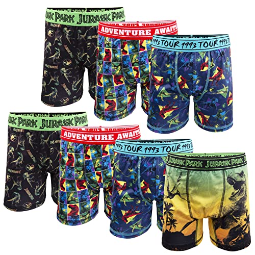 Jurassic World Boys' Boxer Briefs Multipacks with T-rex, Raptor and Triceratops Print Options in Sizes 4, 6, 8, 10 & 12