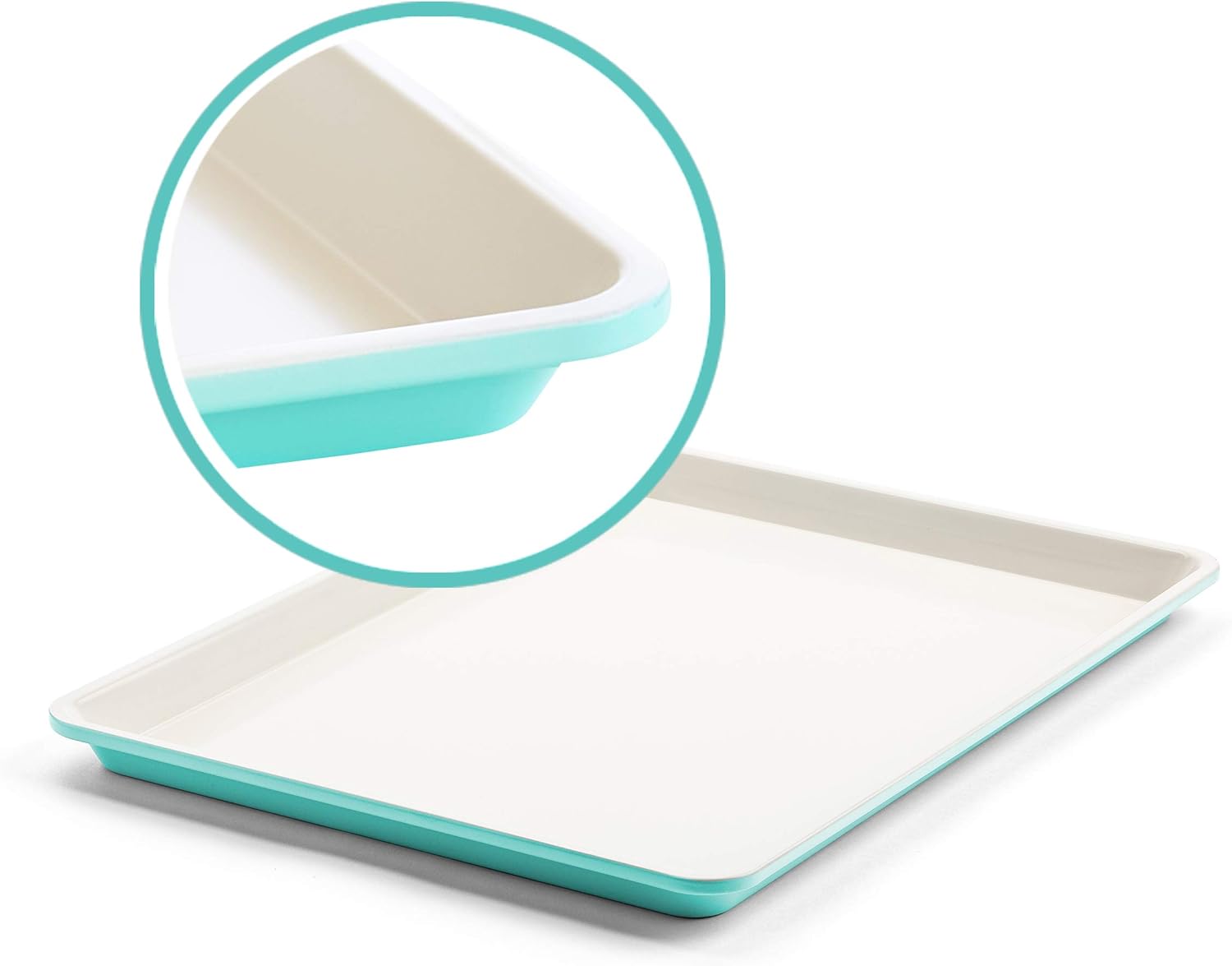 GreenLife Soft Grip Healthy Ceramic Nonstick, Cookware Pots and Pans Set, 16 Piece, Blue & Bakeware Healthy Ceramic Nonstick, Cookie Sheet, 18