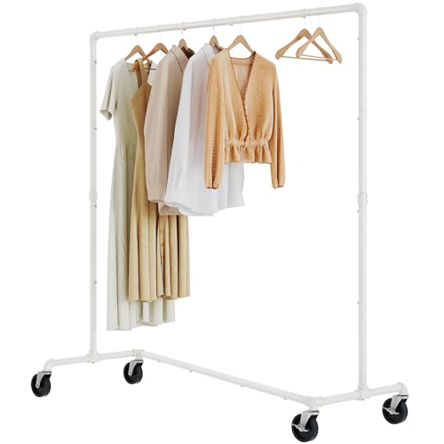Tajsoon Rolling Clothing Racks For Hanging Clothes Z Rack Hold 230LBS Industrial Clothing Rack with Wheels Lockable, Heavy Duty Garment Rack Clothes Hanging Rack for Storage and Organization, Black
