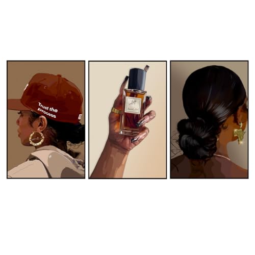 Smard ART Black Art Wall Decor - Set Of 3 Wine Is Life Neutral Pictures For Black Women, Beautiful Living Room/Bedroom & Bathroom Prints, Culture Love Decorations (11x14, Unframed)